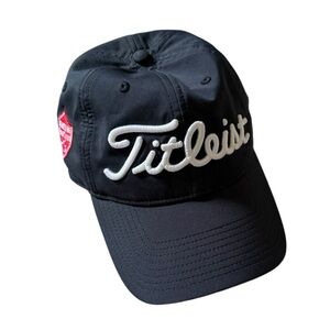 Titleist Golf Hat Cap Strapback Black White Embroidered Golfer Golfing OSFA